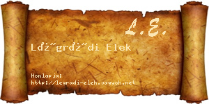 Légrádi Elek névjegykártya